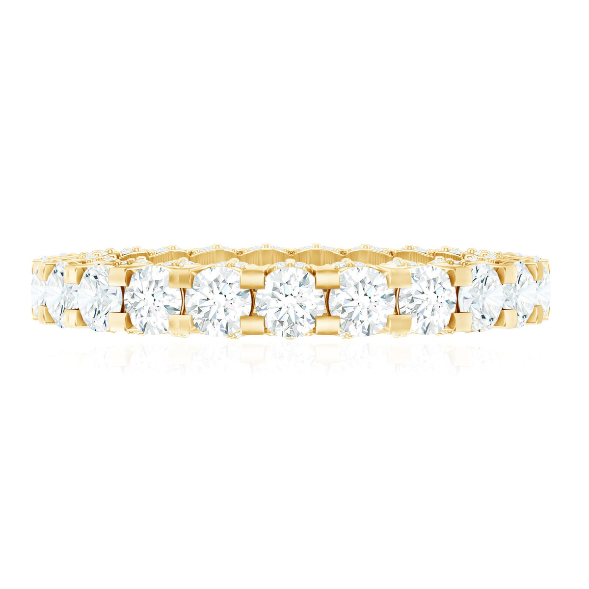 Certified Moissanite Eternity Band Ring in Shared Prong Set