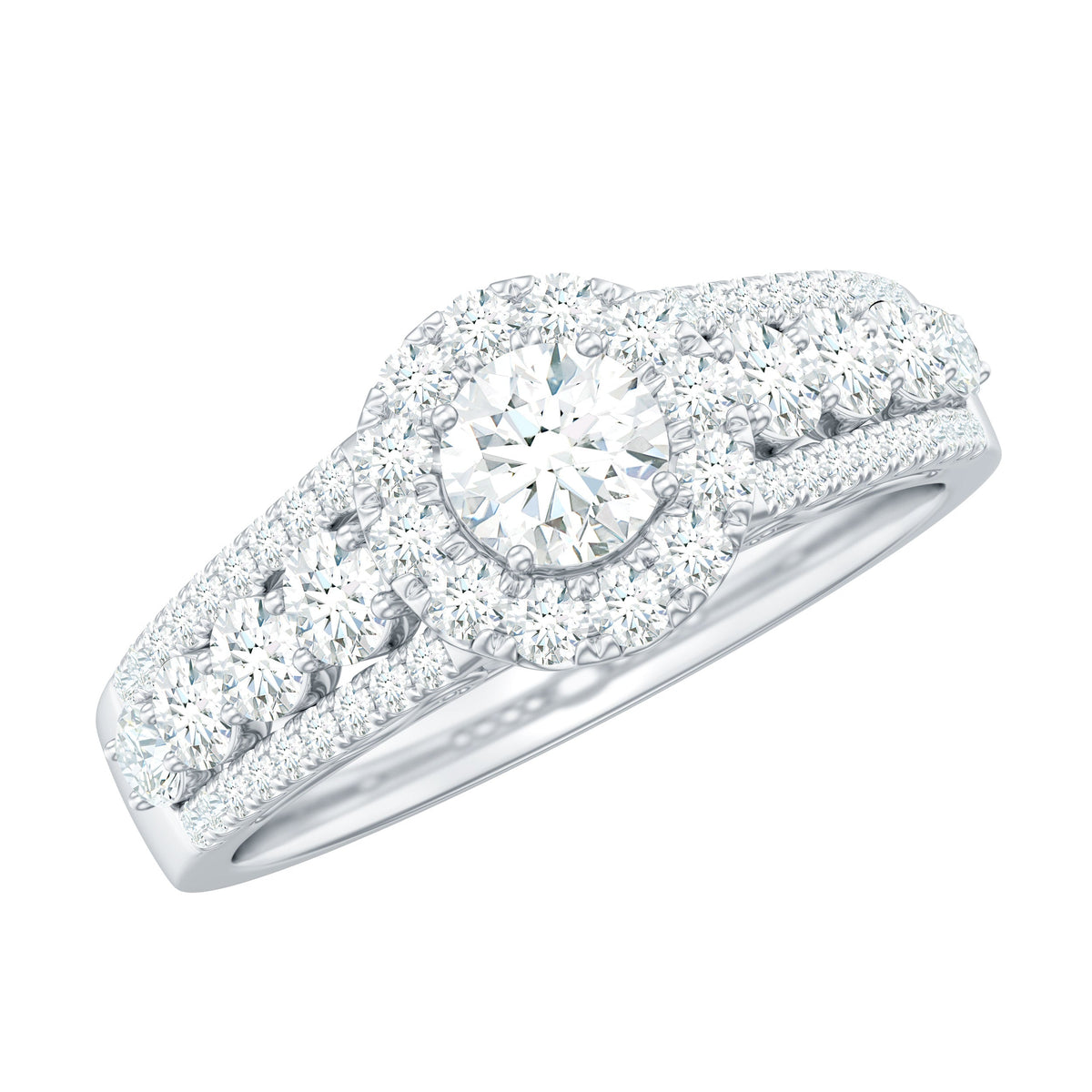 Rosec Jewels 0.5 carat zircon statement engagement ring with a sleek band and sparkling center stone, showcasing elegant jewelry design.