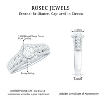 Rosec Jewels 0.5 carat zircon statement engagement ring with a sleek band and sparkling central stone.