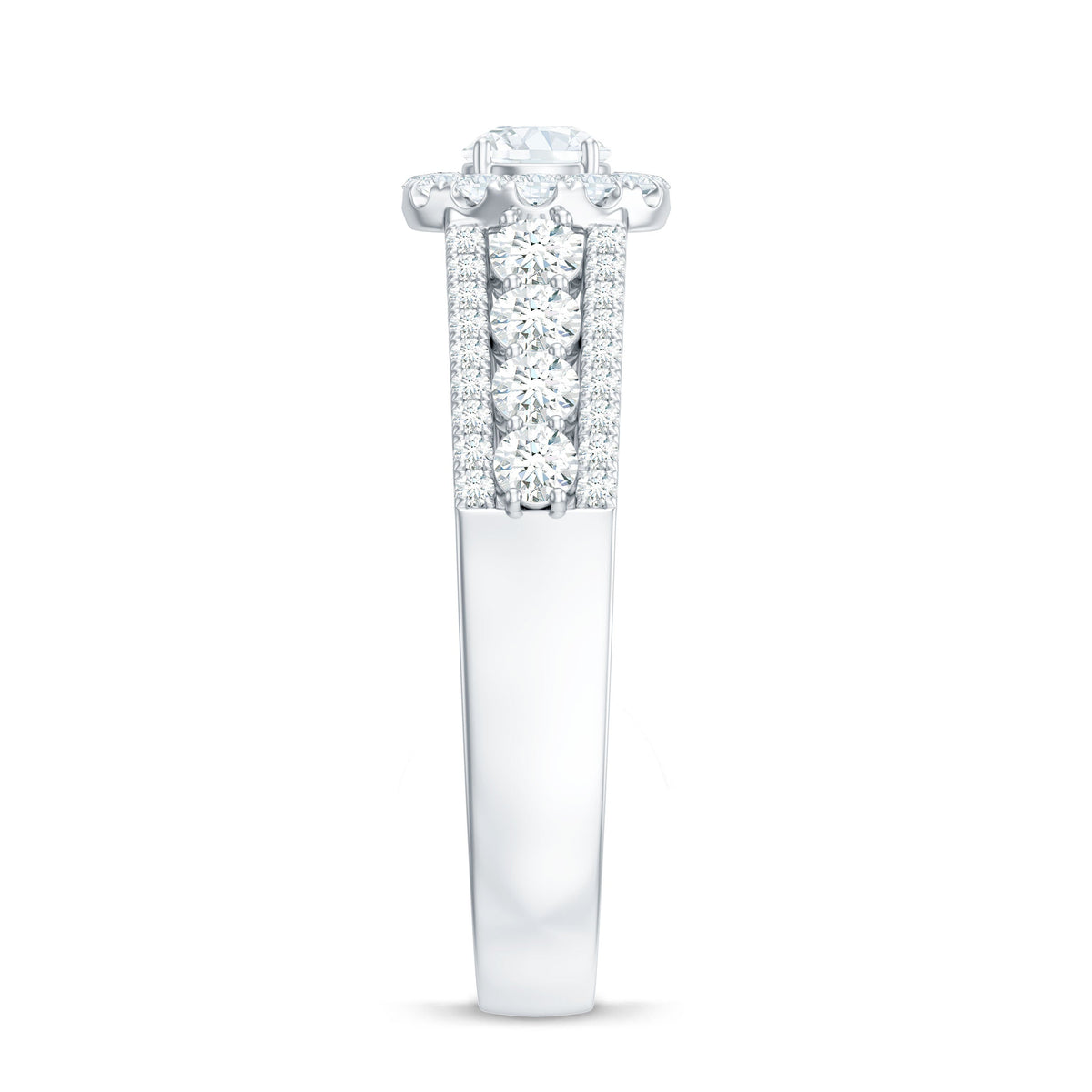 Rosec Jewels 0.5 carat zircon engagement ring with a sparkling statement design and intricate band details.