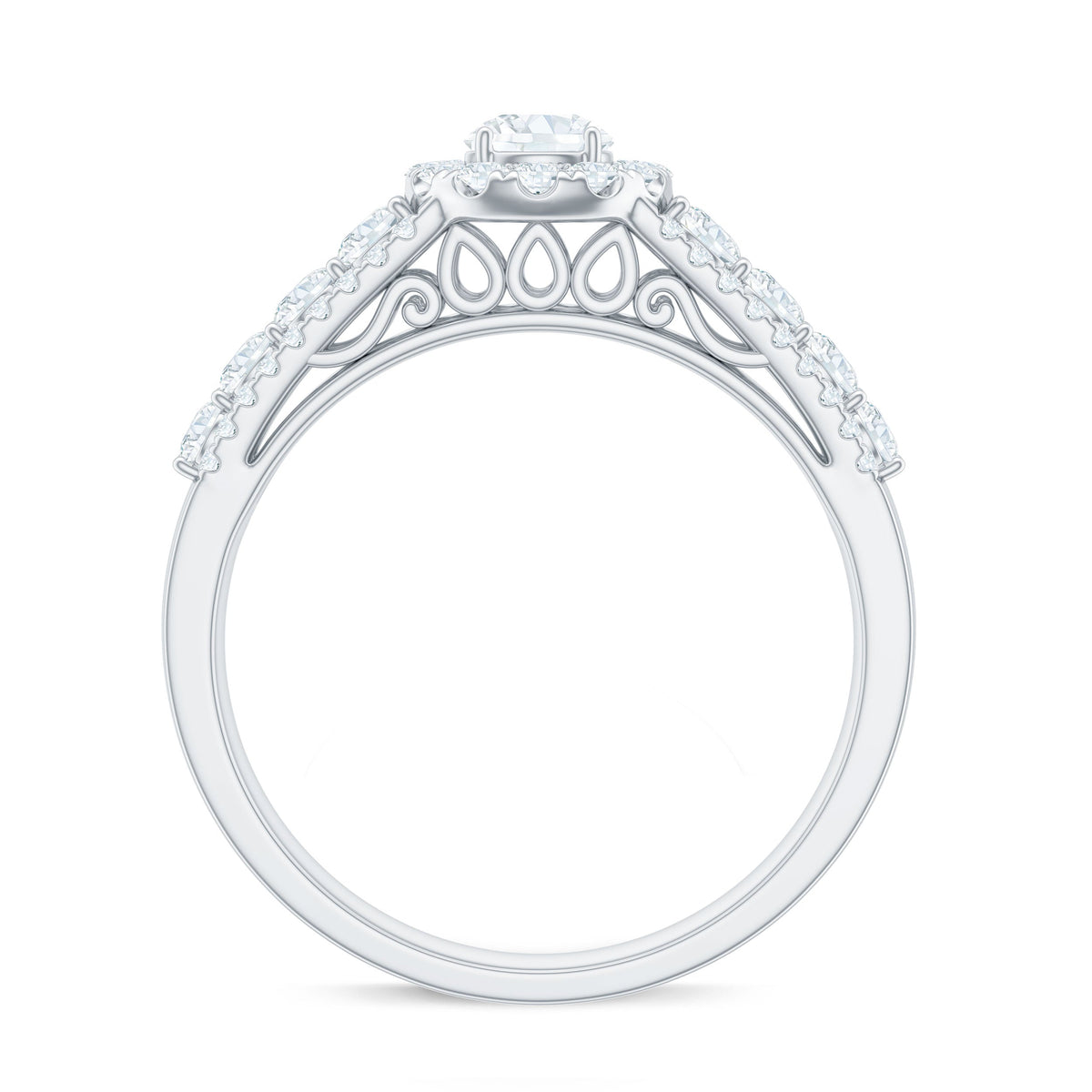 Rosec Jewels 0.5 carat zircon engagement ring with a sparkling central stone and elegant band design.