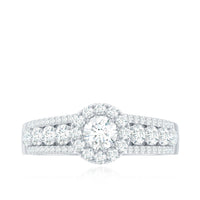 0.5 carat zircon statement engagement ring by Rosec Jewels featuring a sparkling central zircon stone and intricate band design.