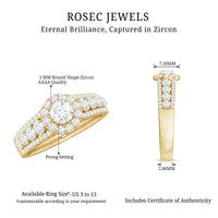 0.5 carat zircon statement engagement ring by Rosec Jewels featuring a sparkling central zircon gemstone and elegant band design