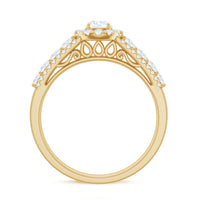Rosec Jewels 0.5 carat zircon statement engagement ring with a sleek band and sparkling central stone on a white background.