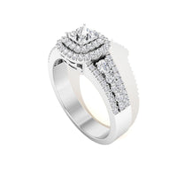 Zircon Double Halo Engagement Ring