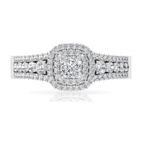 Zircon Double Halo Engagement Ring