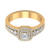 Zircon Double Halo Engagement Ring