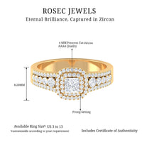 Zircon Double Halo Engagement Ring