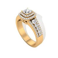 Zircon Double Halo Engagement Ring