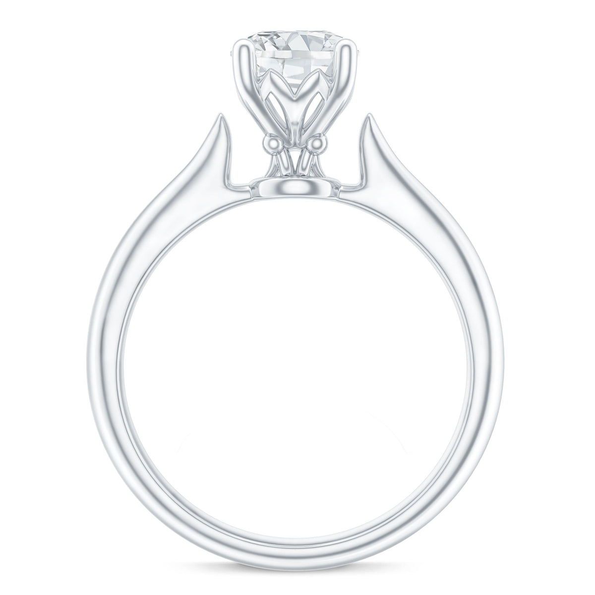 Round Shaped Moissanite Solitaire Engagement Ring