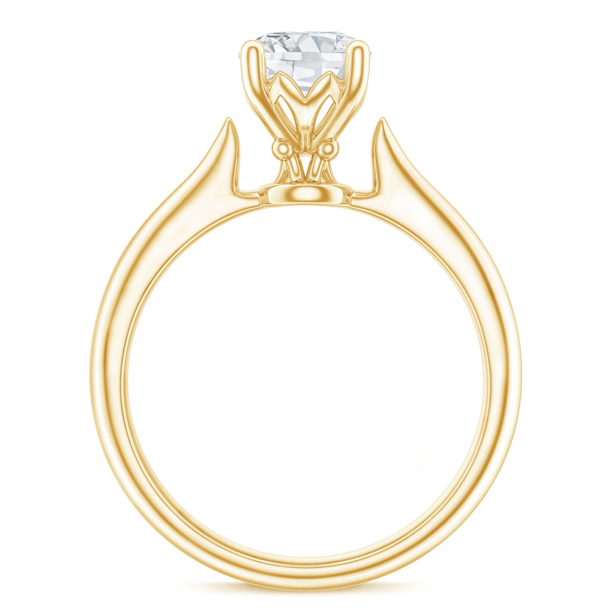 Round Shaped Moissanite Solitaire Engagement Ring