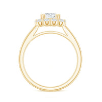 Classic Moissanite Halo Engagement Ring in Double Prong Setting