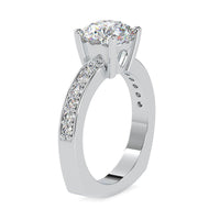 Rosec Jewels 2.50 CT solitaire zircon engagement ring with side stones, featuring a sparkling central stone and elegant band design.