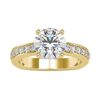 Rosec Jewels 2.50 CT solitaire zircon engagement ring with side stones, featuring a sparkling central stone and detailed band.