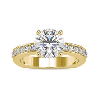 Rosec Jewels 2.50 CT solitaire zircon engagement ring with side stones, featuring a central round cut and ornate band design.