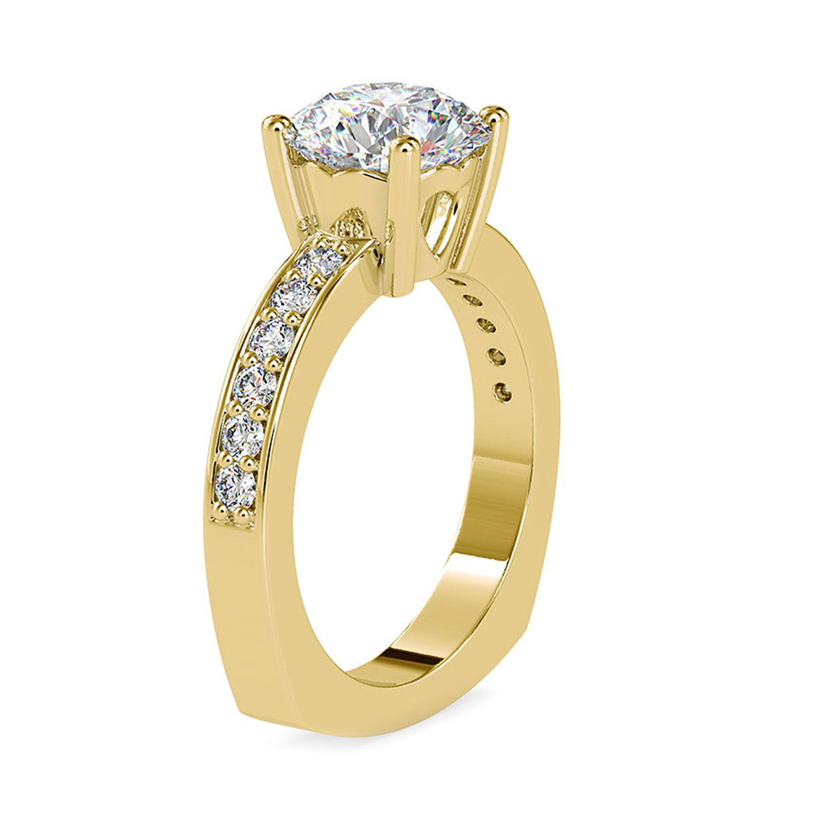 Rosec Jewels 2.50 CT solitaire zircon engagement ring with side stones, showcasing a sparkling central stone and elegant band details.