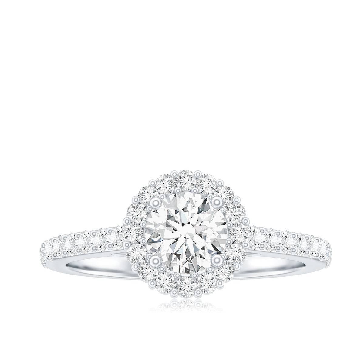 Classic Moissanite Halo Engagement Ring