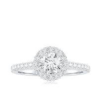Classic Moissanite Halo Engagement Ring