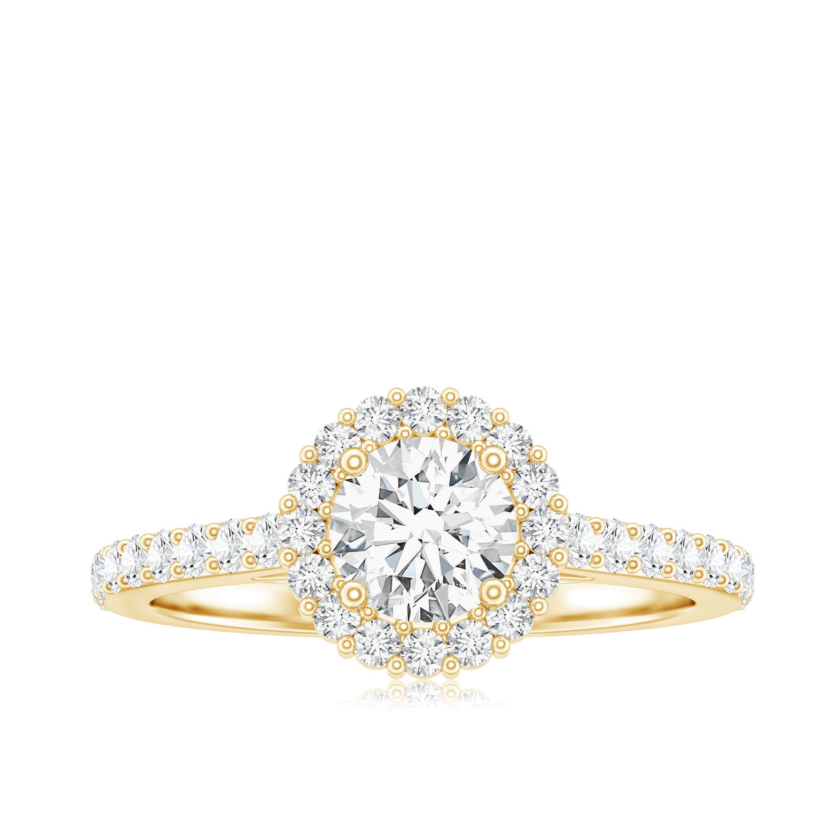 Classic Moissanite Halo Engagement Ring