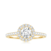 Classic Moissanite Halo Engagement Ring