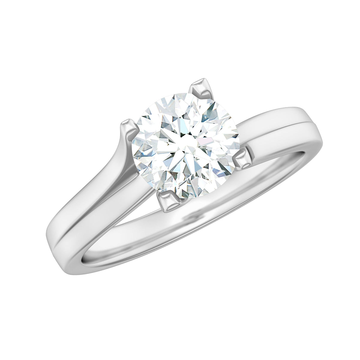 7 MM Round Moissanite Solitaire Engagement Ring in Reverie Setting