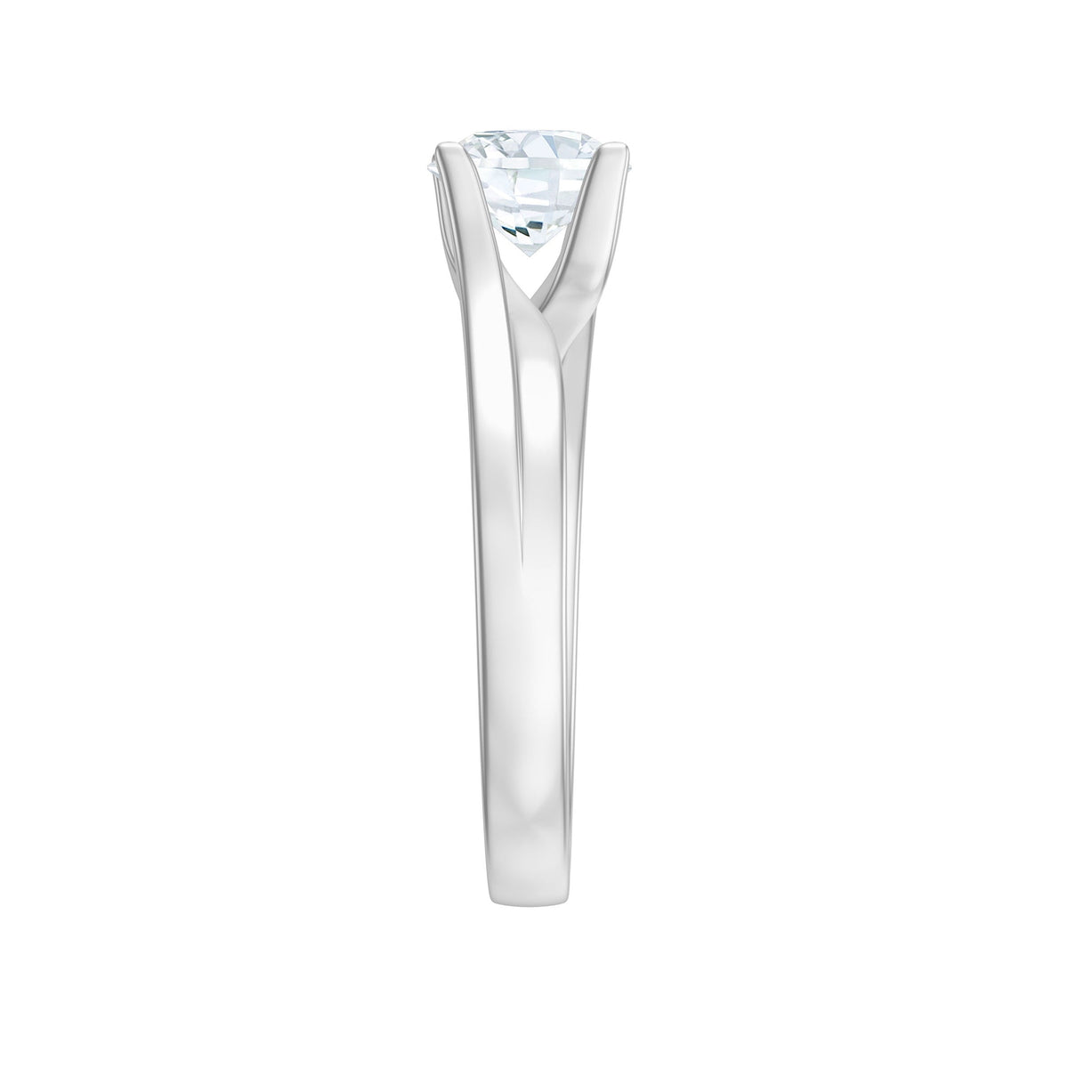 7 MM Round Moissanite Solitaire Engagement Ring in Reverie Setting