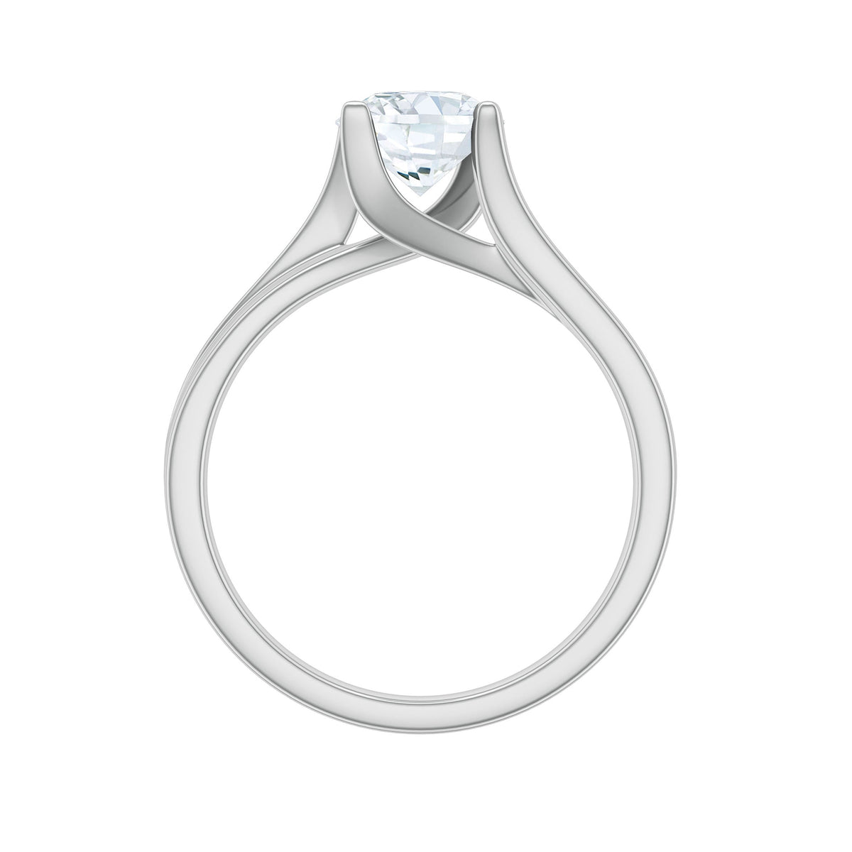 7 MM Round Moissanite Solitaire Engagement Ring in Reverie Setting