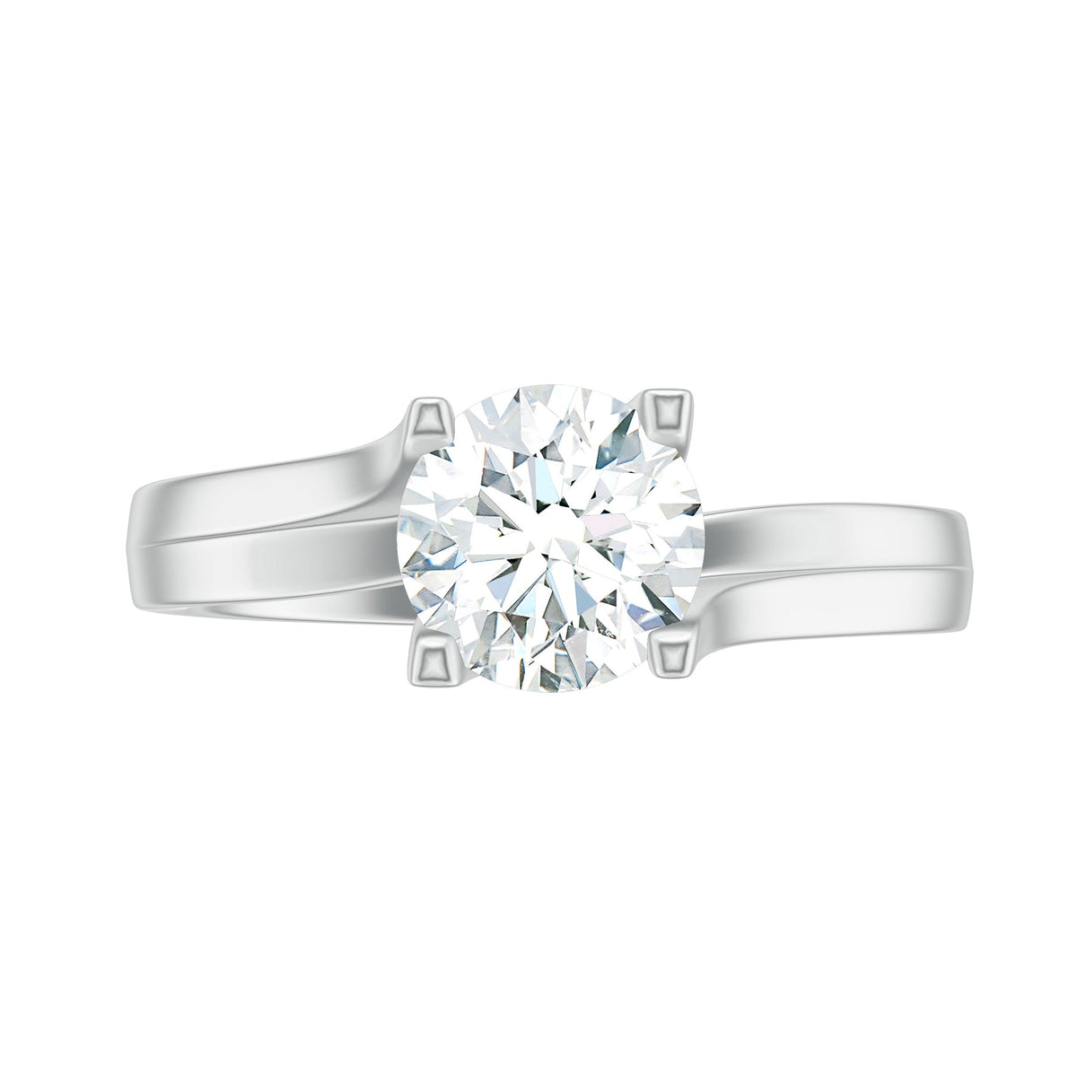 7 MM Round Moissanite Solitaire Engagement Ring in Reverie Setting