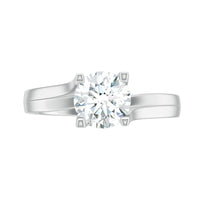 7 MM Round Moissanite Solitaire Engagement Ring in Reverie Setting