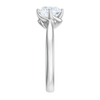 Twisted Prong Set Solitaire Moissanite Engagement Ring with Certificate
