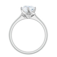 Twisted Prong Set Solitaire Moissanite Engagement Ring with Certificate