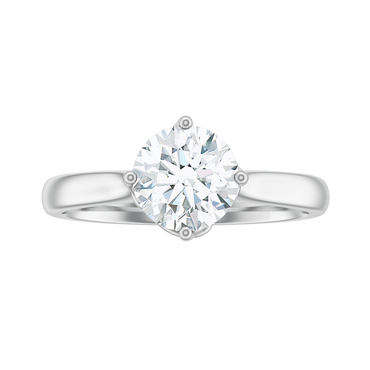 Twisted Prong Set Solitaire Moissanite Engagement Ring with Certificate