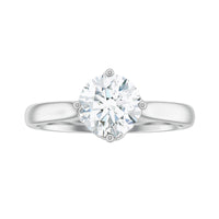 Twisted Prong Set Solitaire Moissanite Engagement Ring with Certificate