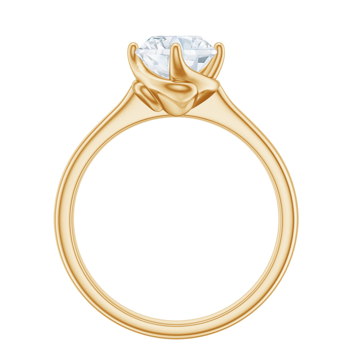 Twisted Prong Set Solitaire Moissanite Engagement Ring with Certificate