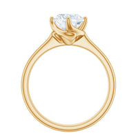 Twisted Prong Set Solitaire Moissanite Engagement Ring with Certificate