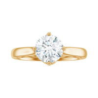 Twisted Prong Set Solitaire Moissanite Engagement Ring with Certificate