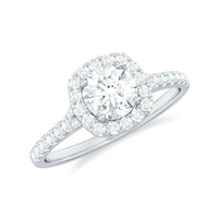 Cubic Zirconia Halo Engagement Ring with Certificate