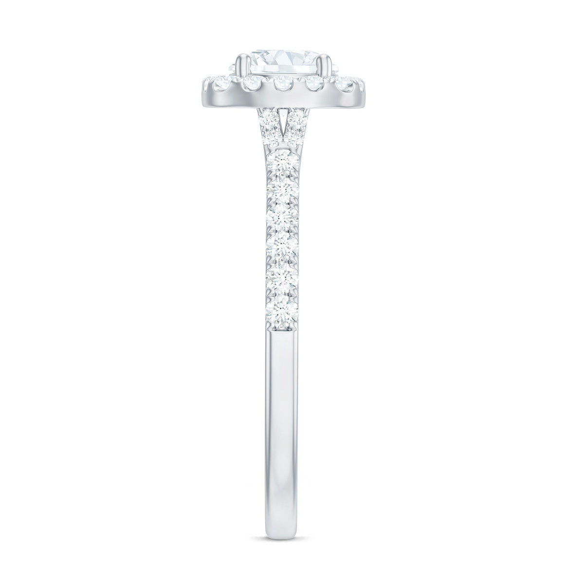 Cubic Zirconia Halo Engagement Ring with Certificate