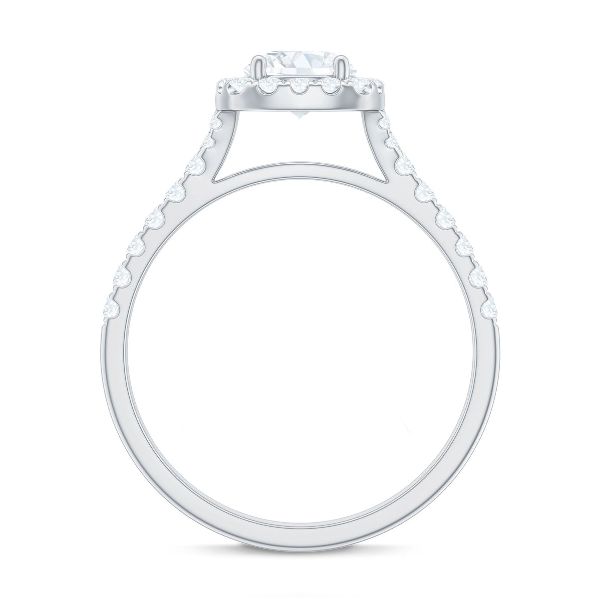Cubic Zirconia Halo Engagement Ring with Certificate