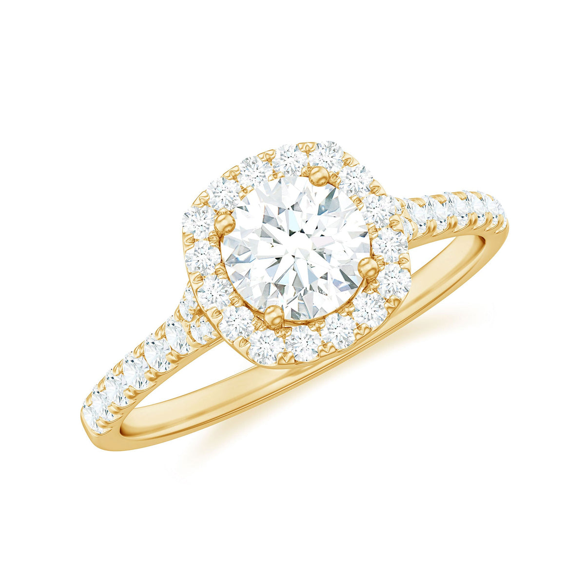Cubic Zirconia Halo Engagement Ring with Certificate