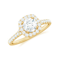 Cubic Zirconia Halo Engagement Ring with Certificate