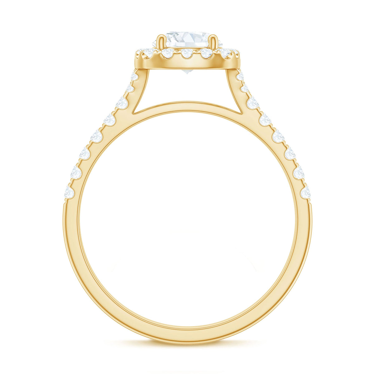 Cubic Zirconia Halo Engagement Ring with Certificate