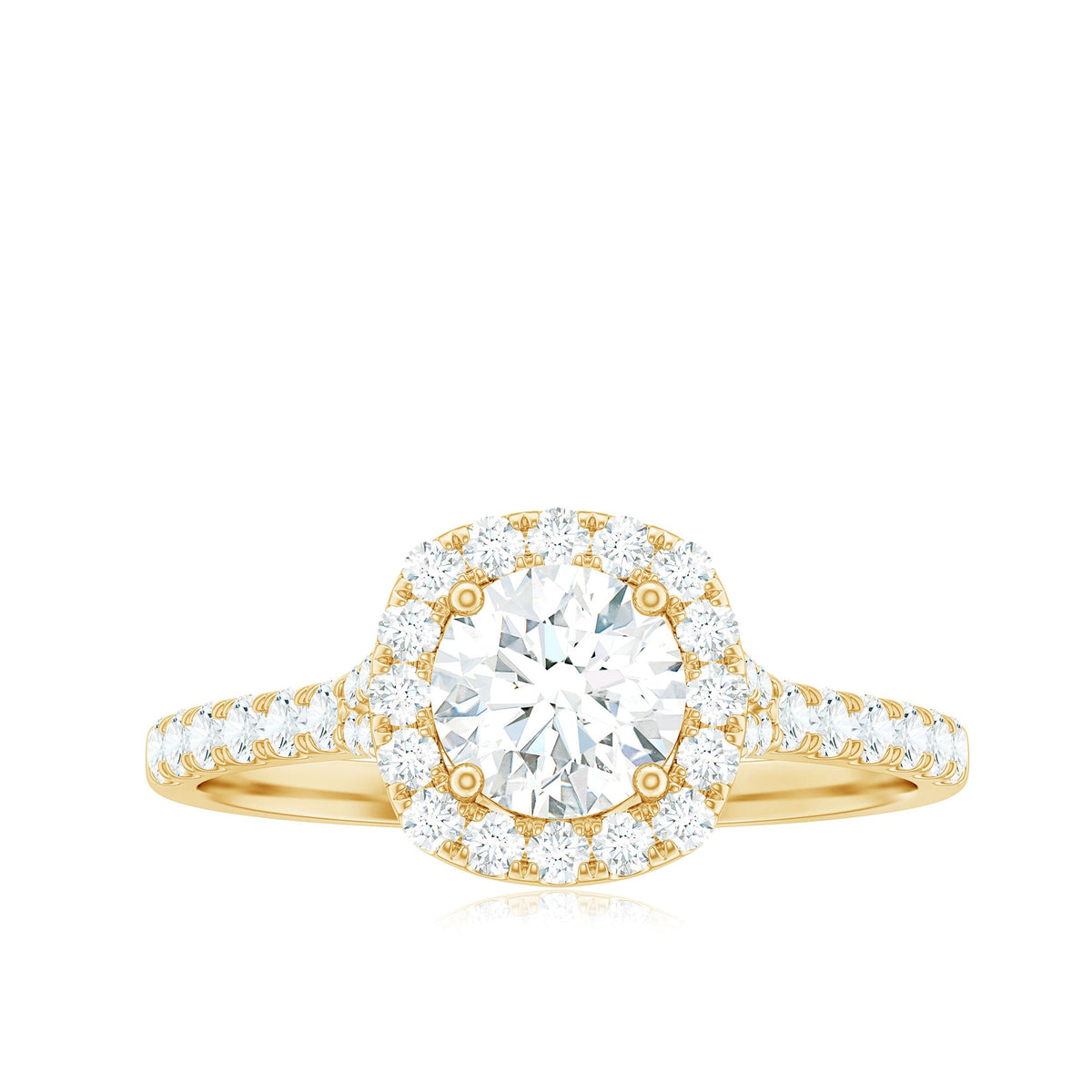 Cubic Zirconia Halo Engagement Ring with Certificate