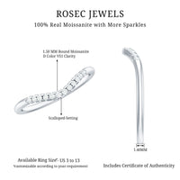 Curved Stackable Ring with Certified Moissanite