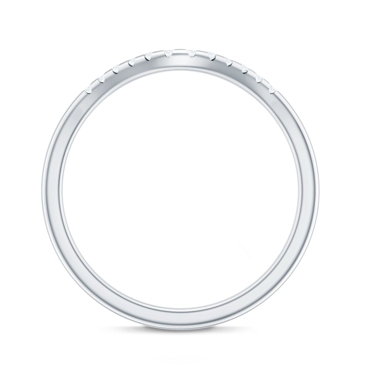 Curved Stackable Ring with Certified Moissanite