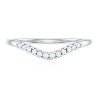 Curved Stackable Ring with Certified Moissanite