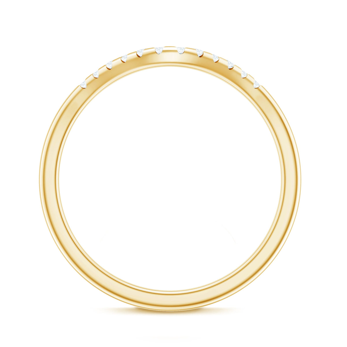 Curved Stackable Ring with Certified Moissanite