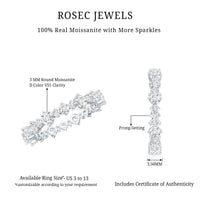 Round Certified Moissanite Stackable Eternity Ring For Women