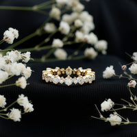 Round Certified Moissanite Stackable Eternity Ring For Women