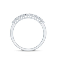 Minimalist Moissanite flower wedding band for women, featuring delicate floral design and sparkling gemstones by Rosec Jewels.